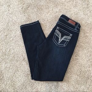 VGS Dark Skinny Embellished Pockets Blue Stitch